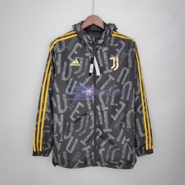 Cortavientos Juventus 2021/2022 Con Capucha Negro/Amarillo