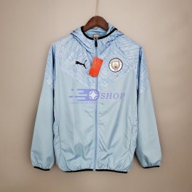 Cortavientos Manchester City 2021/2022 Con Capucha Azul