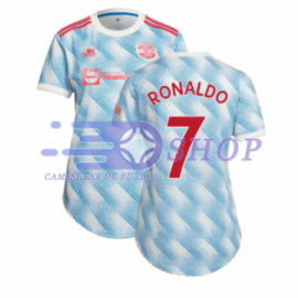 Camiseta Ronaldo 7 Manchester United 2ª Equipación 2021/2022 Mujer