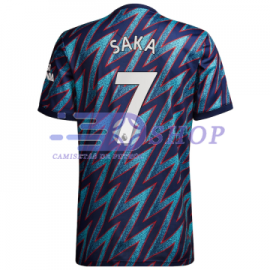 Camiseta Saka 7 Arsenal 3ª Equipación 2021/2022