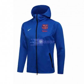 Chaqueta Barcelona 2021/2022 Con Capucha Azul