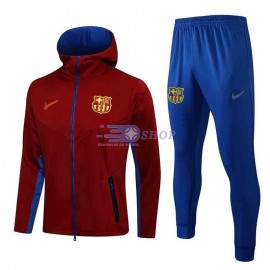 Chandal Barcelona 2021/2022 Con Capucha Rojo Oscuro