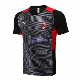 Camiseta de Entrenamiento AC Milan 2021/2022 Gris Manga Negro