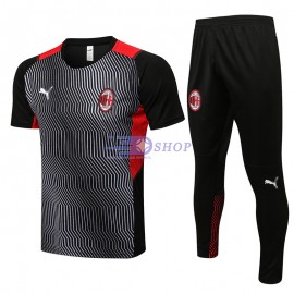 Camiseta de Entrenamiento AC Milan 2021/2022 Kit Gris Manga Negro