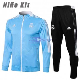 Chándal Real Madrid 2021/2022 Cuello Alto Niño Kit Azul