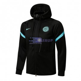 Chaqueta Inter de Milan 2021/2022 Con Capucha Negro Marca Azul