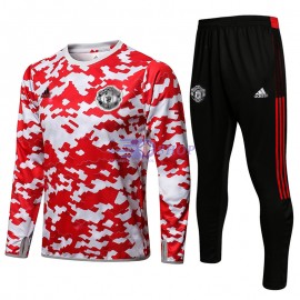 Sudadera de Entrenamiento Manchester United 2021/2022 Cuello Redondo Kit Rojo 