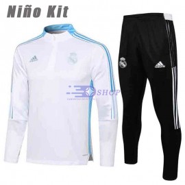 Sudadera De Entrenamiento Real Madrid 2021/2022 Niño Kit Blanco