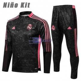 Sudadera De Entrenamiento Real Madrid 2021/2022 Niño Kit Negro