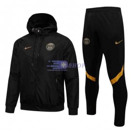 Cortavientos PSG 2021/2022 Con Capucha Kit Negro