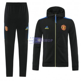 Chandal Manchester United 2021/2022 Con Capucha Negro/Azul