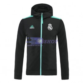 Chaqueta Real Madrid 2021/2022 Con Capucha Negro/Azul Claro