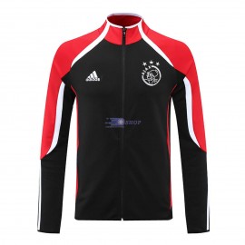 Chaqueta Ajax de Ámsterdam 2021/2022 Cuello Alto Negro/Rojo