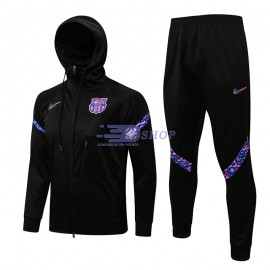 Chandal Barcelona 2021/2022 Con Capucha Negro