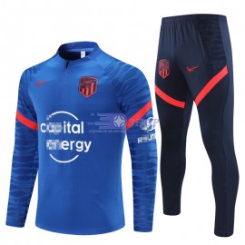 Sudadera De Entrenamiento Atlético de Madrid 2021/2022 Kit Azul/Rojo