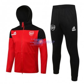 Chandal Arsenal 2021/2022 Con Capucha Rojo/Negro