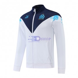 Chaqueta Olympique Marsella 2022/2023 Blanco/Azul Oscuro