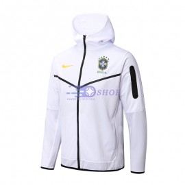 Chaqueta Brasil 2022 Con Capucha Blanco