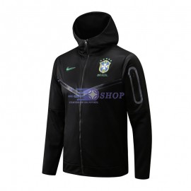 Chaqueta Brasil 2022 Con Capucha Negro