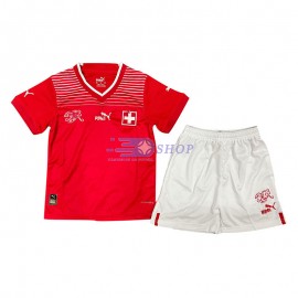 Camiseta Suiza 1ª Equipación 2022 Copa Mundial Niño Kit