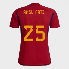 Camiseta Ansu Fati 25 España 1ª Equipación 2022 Mundial