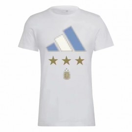 Camiseta Argentina con 3 Estrellas Blanca