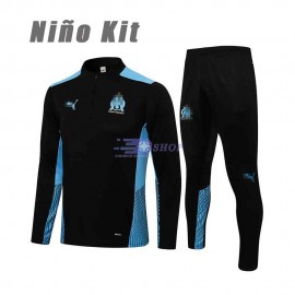 Sudadera De Entrenamiento Olympique Marsell 2021/2022 Niño Kit Negro